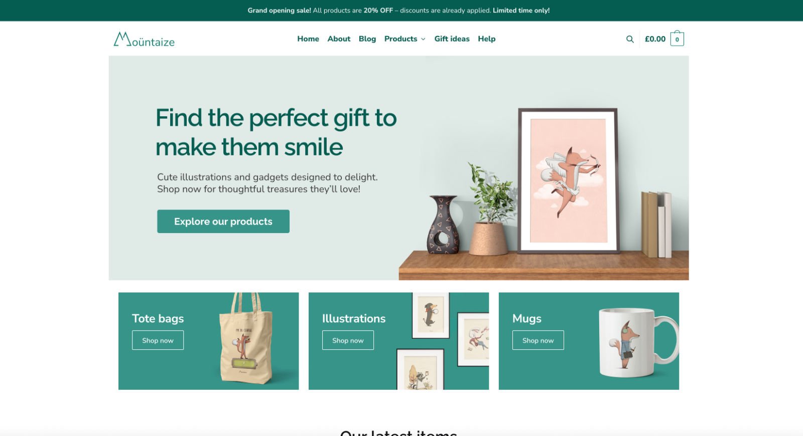 Mountaize shop website preview